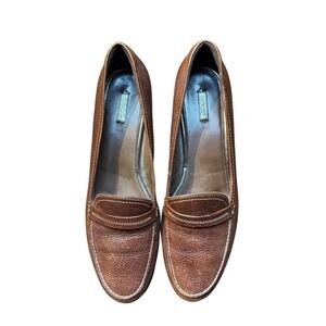 ECCO Shoes Womens Size 41 Brown Leather Penny Loafer Slip On Comfort Low Heel